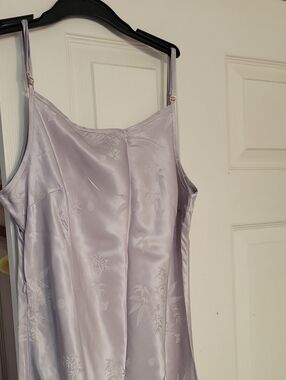 Lavender Satin Slip Maxi Dress with Delicate Shine 100% Silk